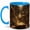 Blue, variant on Magical Library Coffee Mug, Fantasy Books and Candlelight Design, 11 oz Ceramic Cup