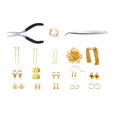 thumbnail image 4 of Pendientes para hacer hallazgos Ganchos para pendientes mixtos Fabricación de joyas Suministros de reparación de collares Alicates para pendientes Accesorios de reparación de - Oro, 4 of 4