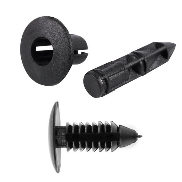 200 Pcs Black Plastic Rivets: 100 Pcs Car Molding Door Fender 5Mm Hole Rivets Fixing & 100 Pcs Bumper Fastener Rivet Clips Auto Furniture Assembly Expansion Screws Kit
