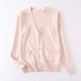 thumbnail image 6 of BXJX Girls Knit Cardigan Sweaters, Long Sleeve Cotton Button Down School Uniform Casual Cardigans with Pockets Beige Size 13-14 T, 6 of 6