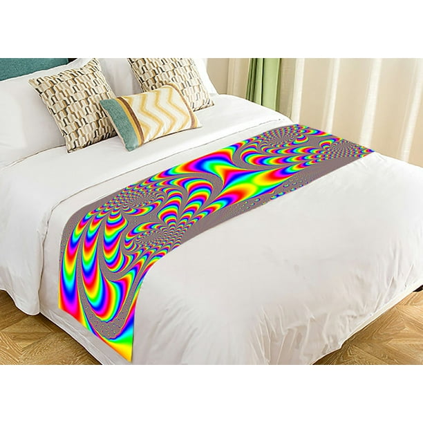 Zkgk Colorful Tie Dye Bed Runner Bedding Scarf Bedding Decor 20x95 Inches Walmart Com Walmart Com