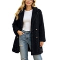 thumbnail image 2 of Smsaxvxz Womens Long Coats Winter Warm Fuzzy Jackets Long Sleeve Outerwear Black 2XL, 2 of 9