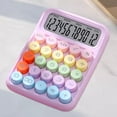 thumbnail image 1 of Calculadora de escritorio Calculadora de botones mecánicos de mano Botones grandes Pantalla LCD Púrpura perfke Calculadora de escritorio, 1 of 9