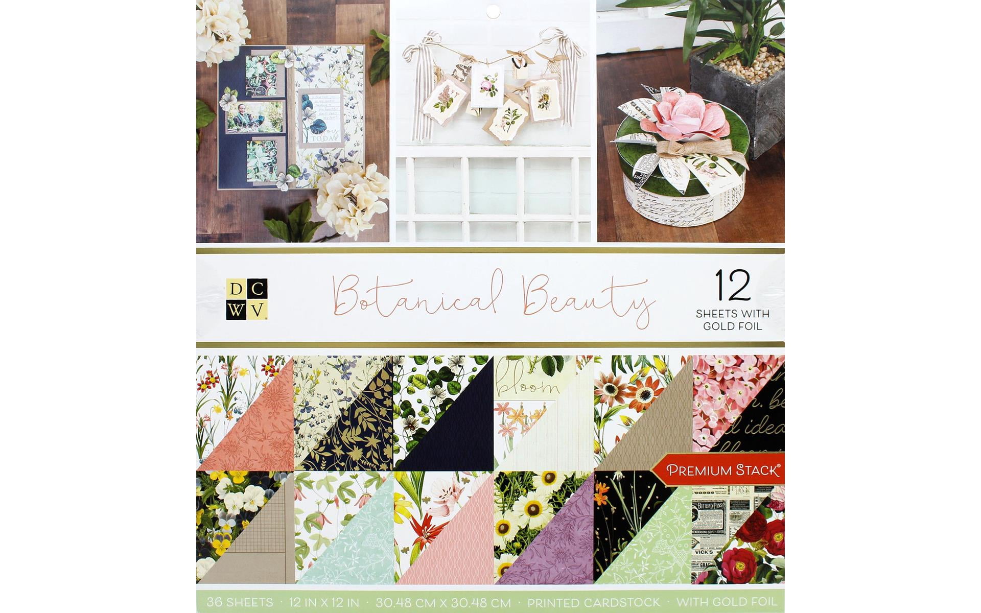 Lot De 48 Feuilles Papier Cartonné Double Face 30,5 X 30,5 Cm – Motifs Dorés, Sans Acide – Idéal Scrapbooking, Créations Papier - 5
