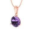 thumbnail image 2 of 2 ct Brilliant Round Cut Solitaire Alexandrite 14k Rose hypoallergenic Solid gold Designer Everyday Affordable Dainty Necklace Pendant with 16" Chain, 2 of 6