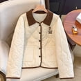 thumbnail image 2 of Chaqueta Acolchada Extragrande para Mujer, con Botones y Bolsillo. Albaricoque L, 2 of 5