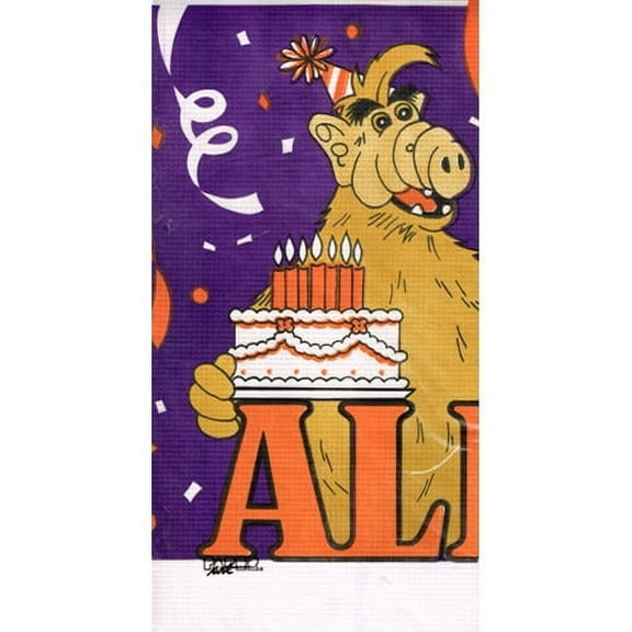 Alf Vintage 1987 Purple Paper Table Cover (1ct)