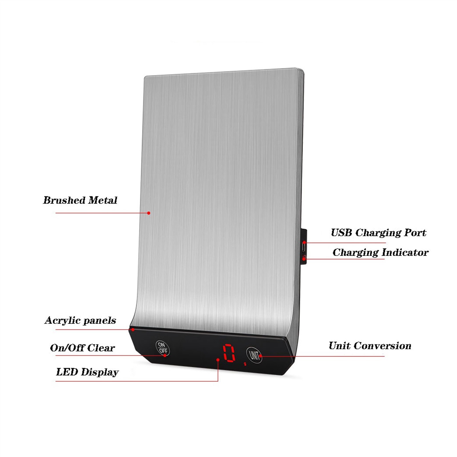 Rechargeable Household Kitchen Scale 15kg Baking Waterproof Electronic Scale Food Weighing Small Balance Accurate
