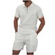 thumbnail image 1 of Conjunto de Pantalones Cortos para Hombre 2 Piezas Trajes de Color Sólido Medio Cremallera Camiseta Solapa, Traje de Pantalones Cortos de Ocio, 1 of 5
