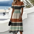 thumbnail image 2 of Spring Dresses for Women Summer Wrap V-Neck Short Sleeve Vintage Dress Evening Party Beach Vacation Sundress, 2 of 5