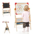 thumbnail image 1 of Costway Caballete Pizarra de Madera para Niños 3 en 1 Pizarra Blanca de Doble Cara Rotatoria Caballete Infantil Bandeja de Dibujo para 3+ Años, 1 of 9