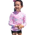 thumbnail image 3 of Toddler Girls Swimsuits Swimwear Long Sleeve Cartoon Floral Prints Top Beach 2PCS Swim Shirts and Rash Guards Size 18-24 Months, 3 of 7