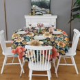 thumbnail image 2 of Pioneer Flower Floral Print Pattern Round Tablecloth 60"x60",Wrinkle Wipeable Table Cloth for Kitchen Dining Room Picnic Patio Party, 2 of 6