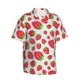 thumbnail image 2 of Strawberry Hawaiian Shirts For Men, Summer Short-Sleeve Relaxed-Fit Button-Down Shirts Medium, 2 of 9