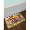 thumbnail image 2 of Ambesonne Dogs Bath Mat, Puppies Painting the Kennel, 30.2" x 20", Apple Green and Orange, 2 of 3