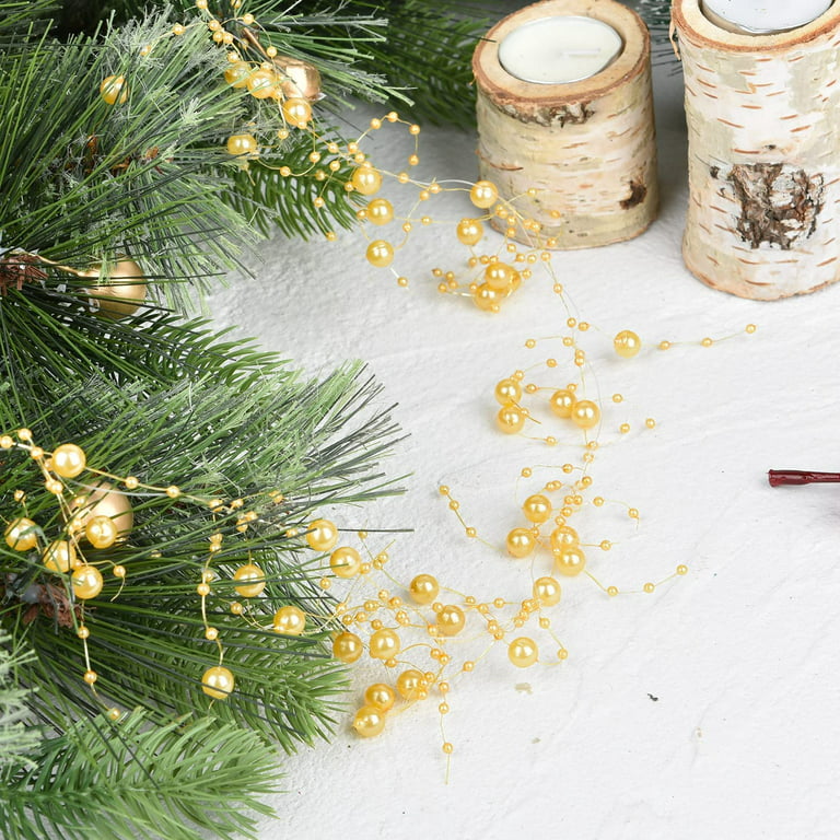 Diy Golden Christmas Tree Beads Garland Guide Photo How Make Stock
