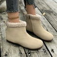 thumbnail image 6 of POROPL Boots for Women Ankle Flat Fleece Warmretro Shoes,Womens Boots Size 4.5, 6 of 7