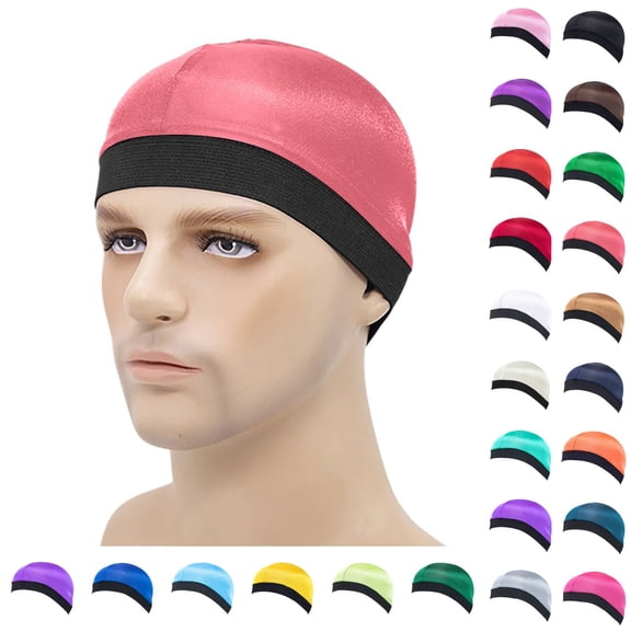 Satin lined wig cap for moisture retention, Suitable for all hair types and porosity Hot Pink One Size