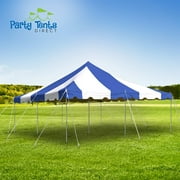 Party Tents Direct Weekender Outdoor Canopy Pole Tent with Sidewalls, Blue, 20 ft x 20 ft