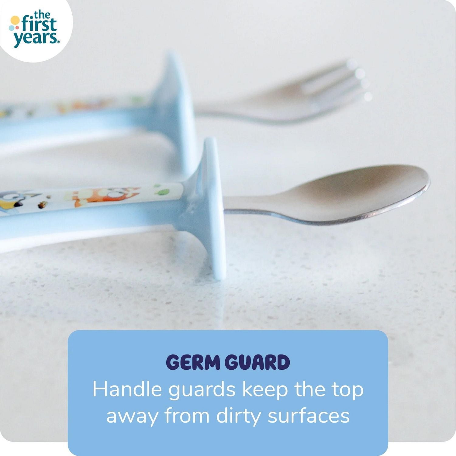 The First Years Bluey Toddler Silverware 2 Pk with Handle Guards - Ages 9 Months and up, 9M+