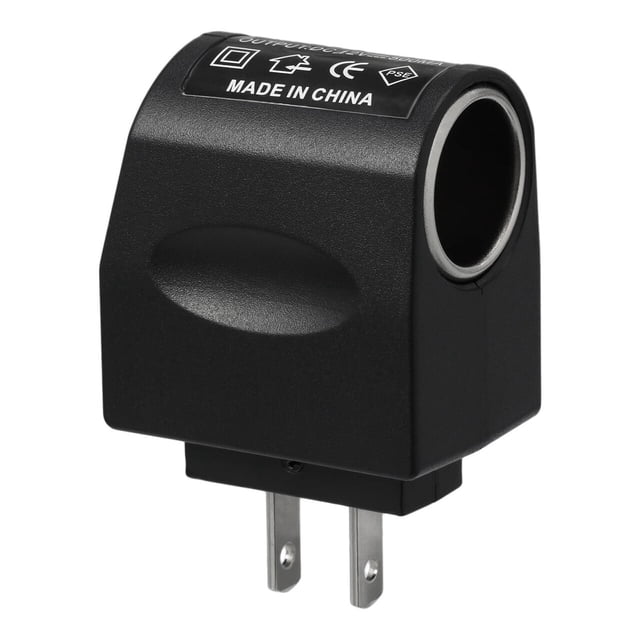 Convertidor de 220 V a 12 V - Enchufe de mechero, protección contra sobrecarga, compacto - Carga dispositivos del coche en casa/oficina