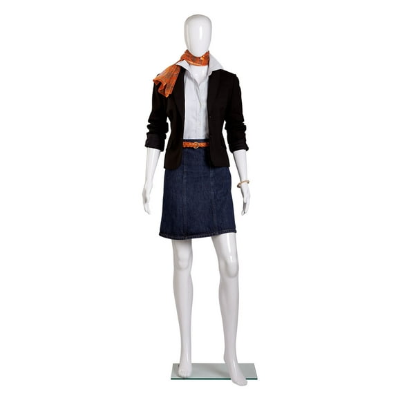 SSWBasics Female Glossy White Plastic Mannequin Pose 1