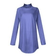 thumbnail image 6 of UoCefik Womens Long Sleeve Tops Medium Turtleneck Shirts Winter Turtle Neck Tunic Tops To Wear with Leggings Solid Color Fall Blouses Plus Size Clothes Loose Fit Sweatshirts Blue 3XL, 6 of 6