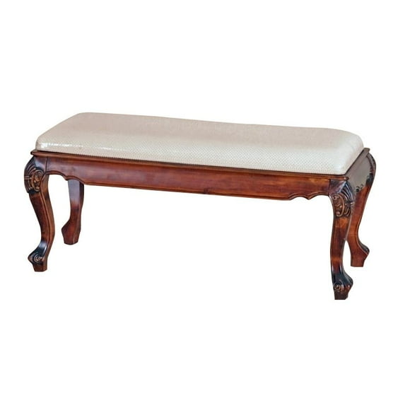 International Caravan Windsor Indoor Bench in Walnut Stain