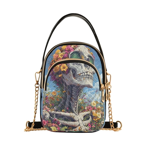 ALAZA Chain Crossbody Bags for Women Skeleton View Shoulder Handbag Phone Purse