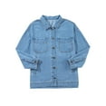 thumbnail image 1 of Chaqueta Vaquera de Mujer Oversize Estilo Boyfriend con Botones, Larga y Abertura Lateral. Chaqueta Vaquera Zimbaplatinum. Azul M, 1 of 9