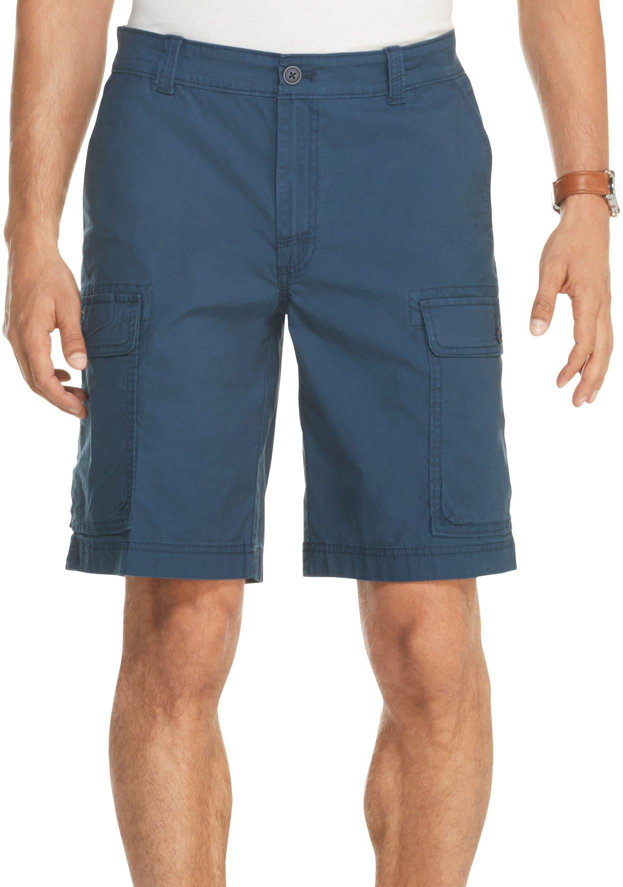 IZOD Mens Saltwater Solid Cargo Shorts 42W Cadet navy blue