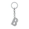 thumbnail image 1 of Simple Stylish Letter Key Chain Metal Rhinestones Key Ring Alphabet Keychain Bag Pendant Charm Birthday Gift (Letter B), 1 of 8