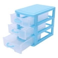 thumbnail image 1 of Mini Boîte de Rangement en Plastique Translucide de type Tiroir (Bleu 3 Couches), 1 of 8