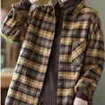 thumbnail image 4 of Camisas a cuadros gruesas y cálidas de felpa para mujer, blusa holgada estilo vintage con bolsillos Y2k, blusas casuales coreanas de manga larga para otoño e invierno, 4 of 4