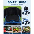 thumbnail image 4 of Tabouret de Travail de Jardin Robuste à Roulettes avec Capacité de 400 Lb, Siège Pivotant à 360 Degrés Hauteur Réglable, Plateau de Rangement pour Pneus Tout-Terrain, Banc d'Outils de Cour Extérieur, Vert Menthe/bleu Gentiane/rouge, 4 of 8