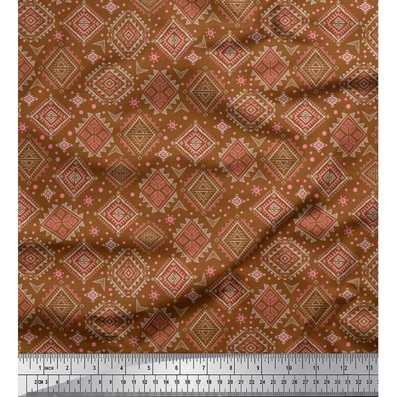 Soimoi Cotton Voile Fabric Aztec Southwestern Fabric Prints by Yard 42 Inch Wide