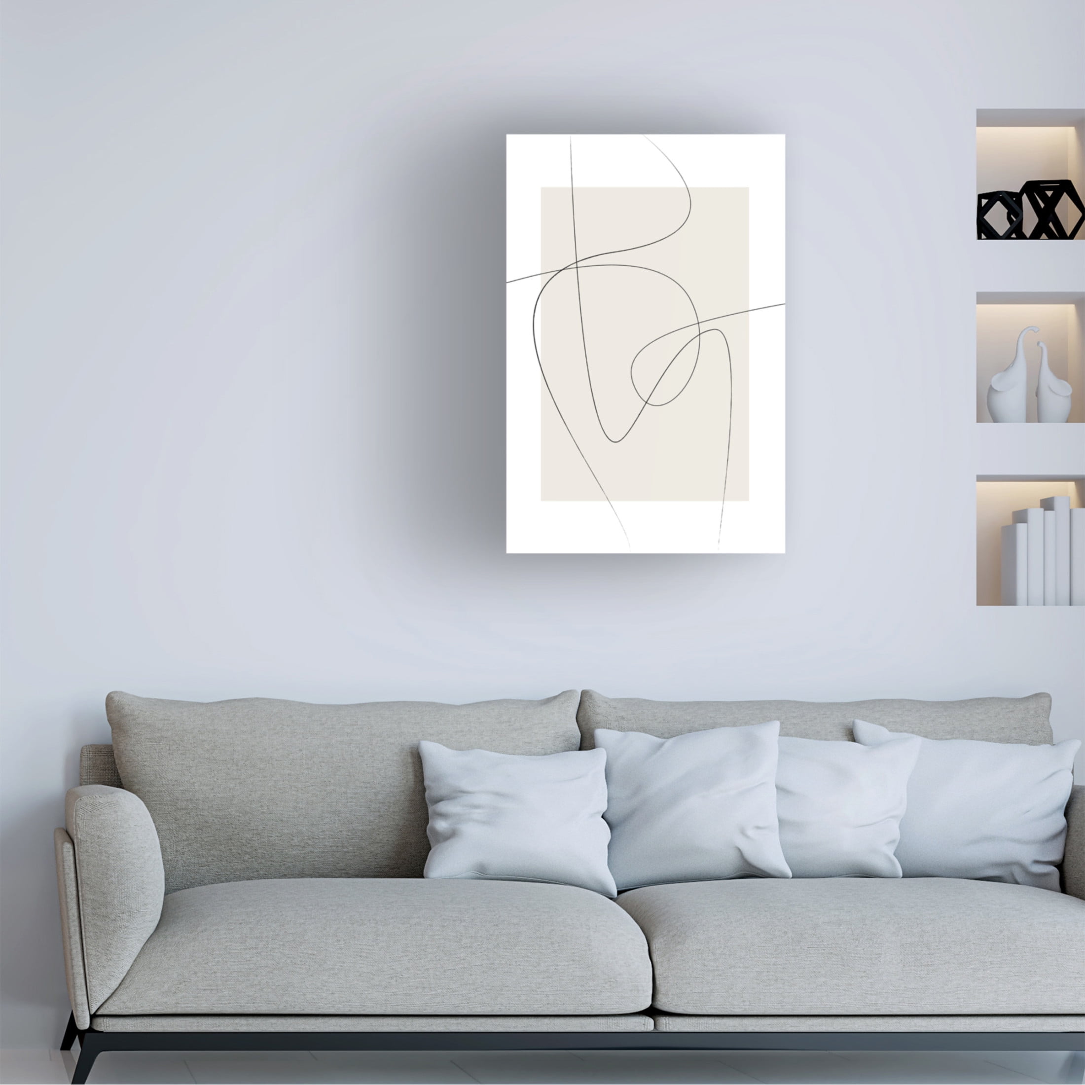 Trademark Fine Art Oju Design Beige Abstract Canvas Wall Art