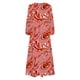 thumbnail image 4 of Gibobby Vestidos para Mujer Vestido a media pierna con botones y estampado floral de manga larga con cuello en V casual para mujer(Rojo,G), 4 of 5