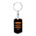 thumbnail image 1 of Adoptive Mother Crazy Enough Mom Stainless Steel or 18k Gold Premium Swivel Dog Tag Keychain, 1 of 8