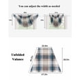 thumbnail image 6 of Waterfall Valances for Windows, Blue Brown Plaid Kitchen Sheer Valance Curtains, Modern Abstract Striped Gingham Checked Rod Pocket Elegant Swag Valances for Living Room Bedroom, 47.2"x38.5", 3 Panel, 6 of 8