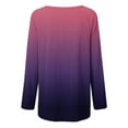 thumbnail image 7 of jtjvou Long Sleeve Tunic Tops for Women to Wear with Leggings Crew Neck Tie Dye Print Blouses Casual Dressy Loose T Shirt,Purple,M, 7 of 7