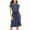 Navy, variant on QUYUON Women Summer T-Shirt Dress with Pockets Casual Loose Short Sleeve Crew Neck Tunic Knee Length Dresses Polka Dot Printed Tie Waist Pleated A-Line Shirt Dress Beach Sundress, Navy M