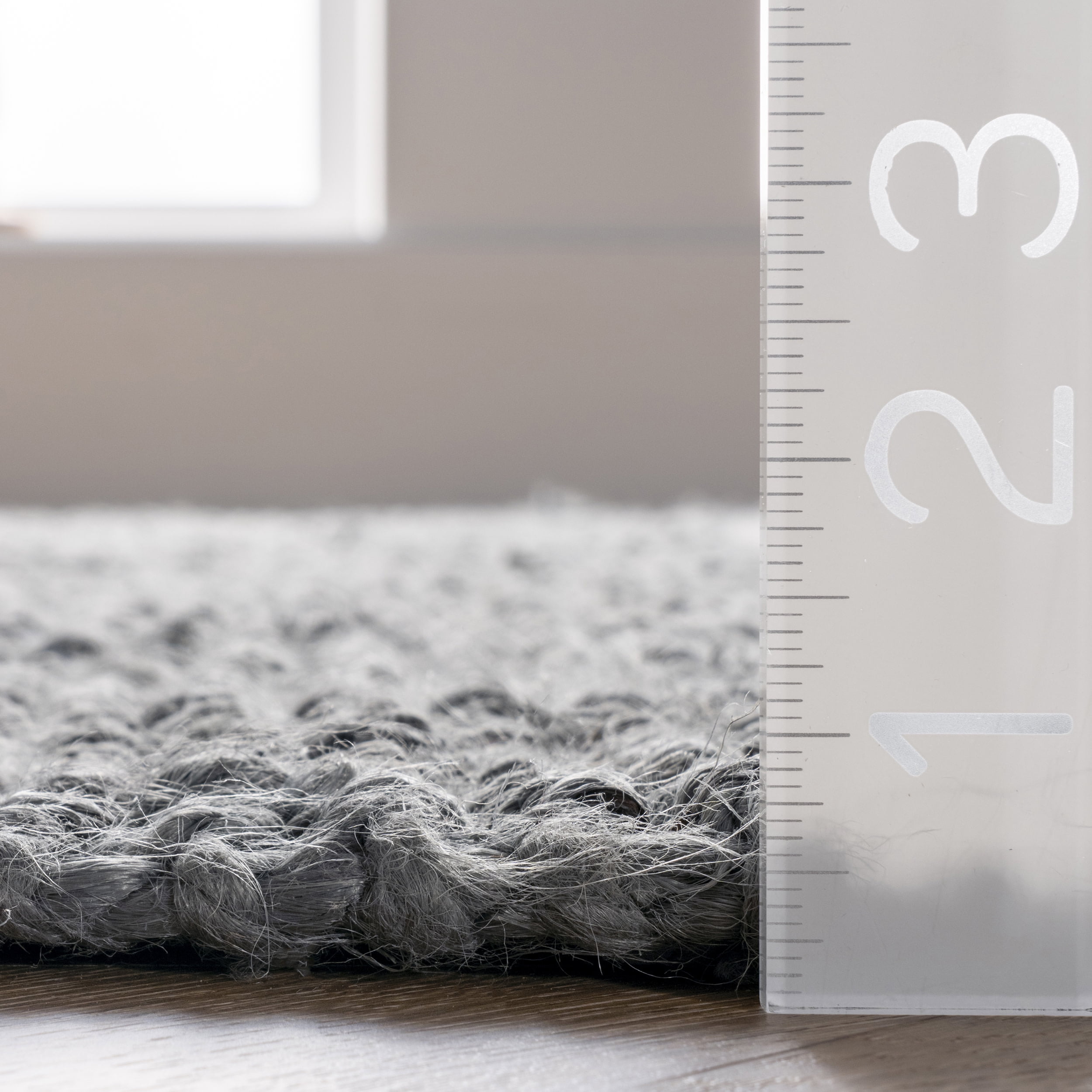 nuLOOM Daniela Chunky Jute Grey 4' x 6' Farmhouse Area Rug