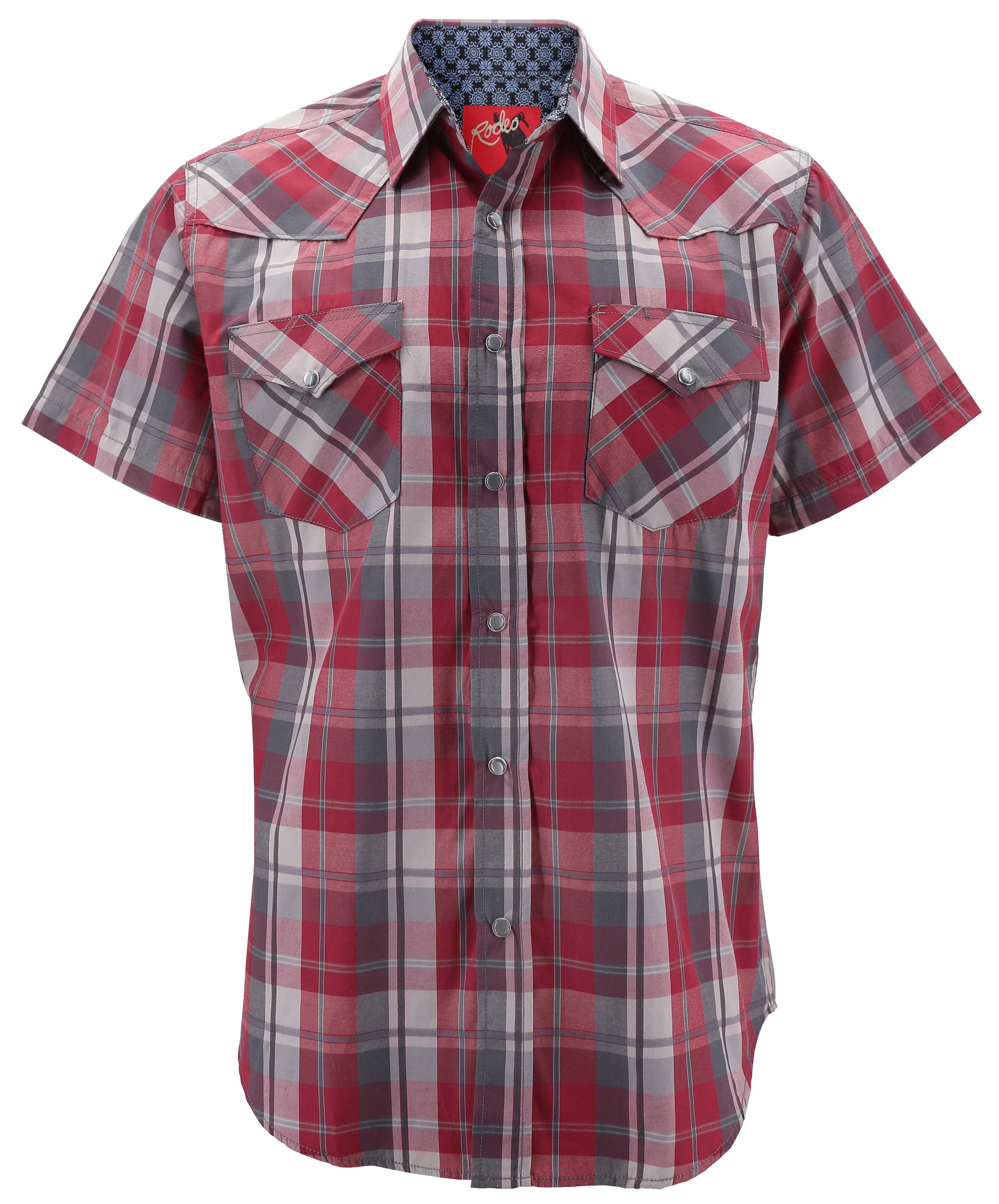 Men's Western Plaid Short Sleeve Cowboy Pearl Snap Shirt Size S 5XL Rodeo Shirt 