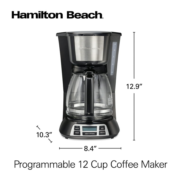 Hamilton Beach 12-Cup Black Stainless Steel Residential Drip Coffee Maker  in the Coffee Makers department at