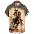 thumbnail image 4 of Camisa vaquera occidental para hombre, con estampado 3D, estilo hawaiano, informal, de manga corta, con solapa, ropa de calle, camisas vintage, 4 of 5