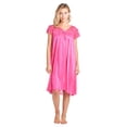 thumbnail image 4 of Casual Nights Women's Fancy Lace Neckline Silky Tricot Nightgown - Fuchsia - XX-Large, 4 of 4