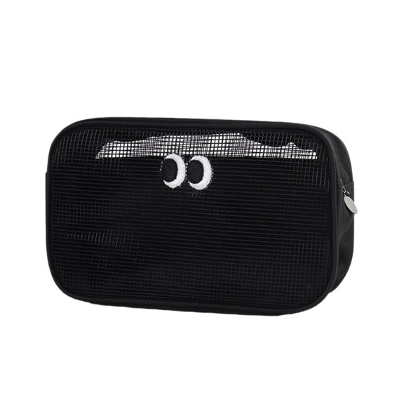 Makeup Bag Small Cute Big Eyes Large Capacity Mesh Makeup Wash Bag, Cute Makeup Bag Digital Organizing Sundries Storage Pouch for Travel Cosmetics Chargers
