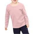 thumbnail image 2 of Odeerbi Kids Boys Girls Fall Winter Cotton Basic Layering T-Shirt Thermal Basic Tees Kids Long Sleeve Shirts Fashion Solid Color Round Neck Tops Kids Clothes Watermelon Red, 2 of 8