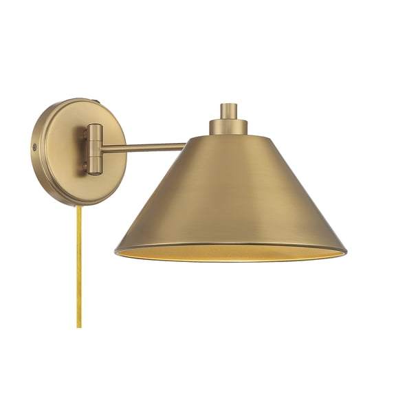 Trade Winds Nicholas 1-Light Wall Sconce in Natural Brass